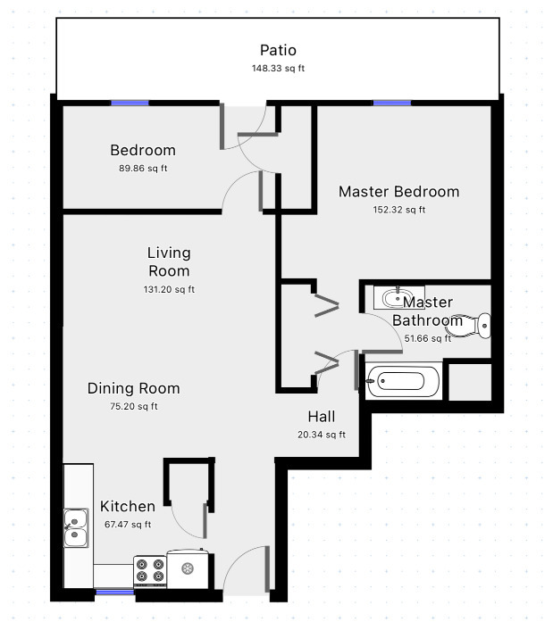 2 Bedroom / 1 Bath - 800sqft - Dallas Sonoma