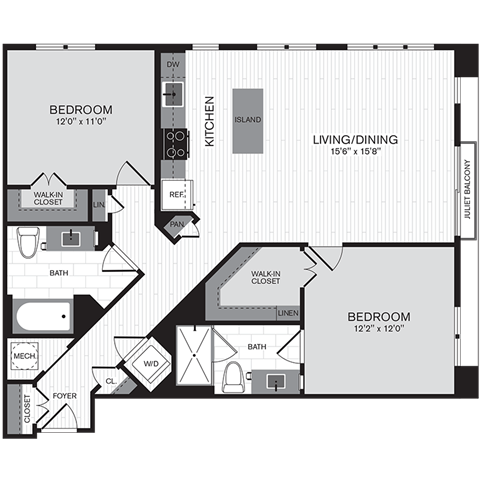 Floorplan - The Parker at Huntington Metro