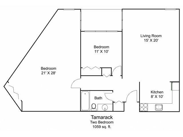 Tamarack Floor Plan - Hillsborough Apartments