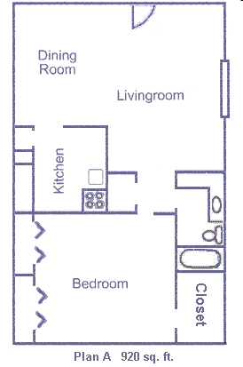 One Bedroom Floor Plan - Ridgmar Plaza (New)