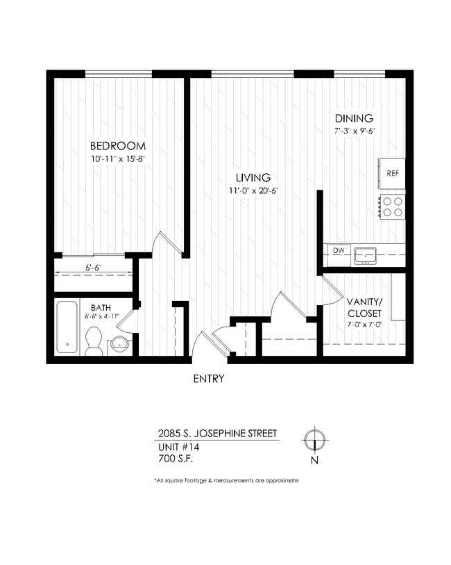 Floorplan - South Josephine Apartments
