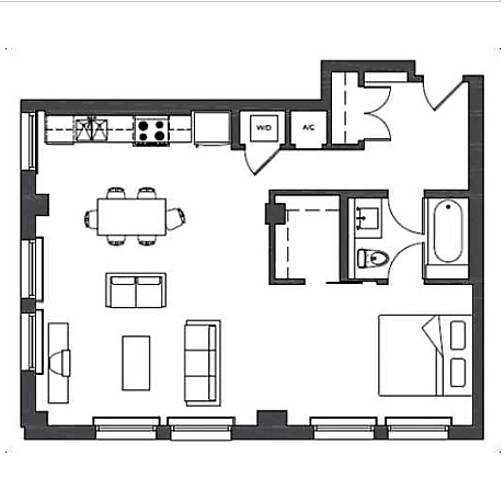 5 stack floor plan approx. 879 - Great Republic Lofts
