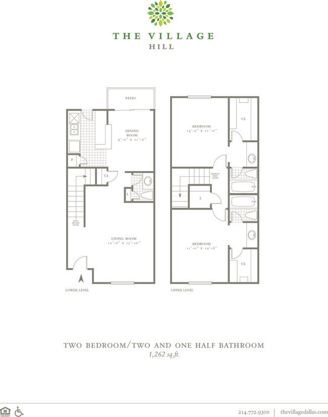 2 br 2.5 bath 1262 sq ft - The Village Hill