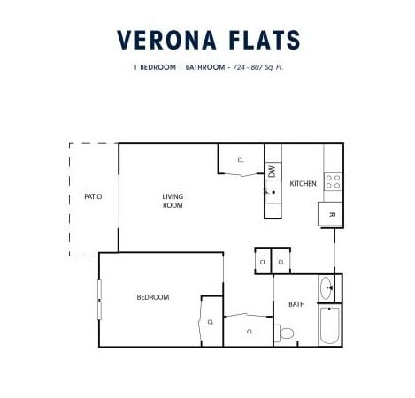 1 Bed/1 Bath - Verona Flats