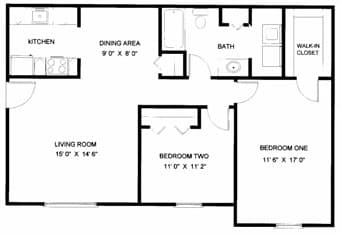 2BR/1BA - Timbers Apartments