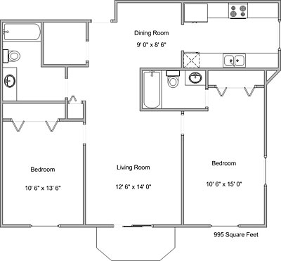 2BR/2BA - Creekside