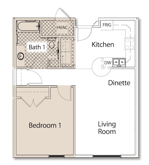 1BR/1BA - Magnolia Gardens Senior Apartments