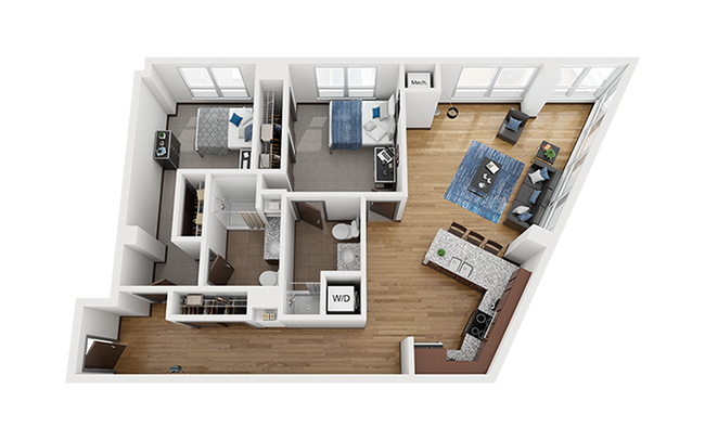 The Bridges Dinkytown B10 2x2 Floor Plan - The Bridges Dinkytown