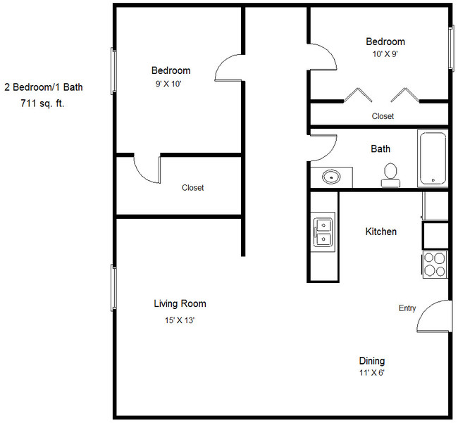 Floorplan - Castlewood Apartments