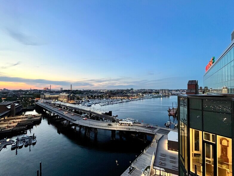 Roof deck view - 100 Lovejoy Wharf
