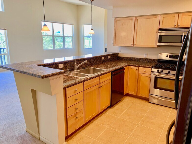 Modern open design, kitchen with granite counters and stainless appliances - 21 Canyon View