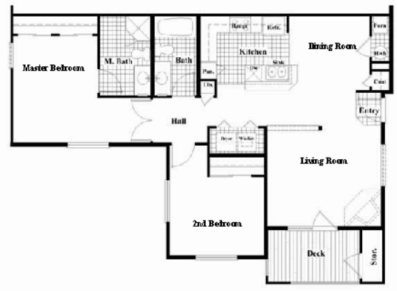 The Picasso Floor Plan - Rembrandt Park Apartments