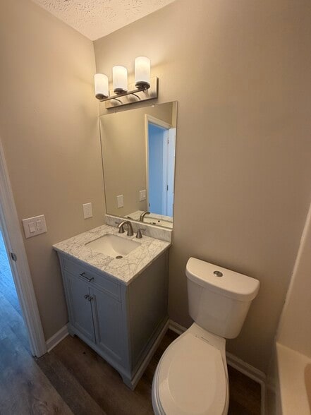 New bathroom cabinet with quartz counter top and newly painted - 111 Cash Ln