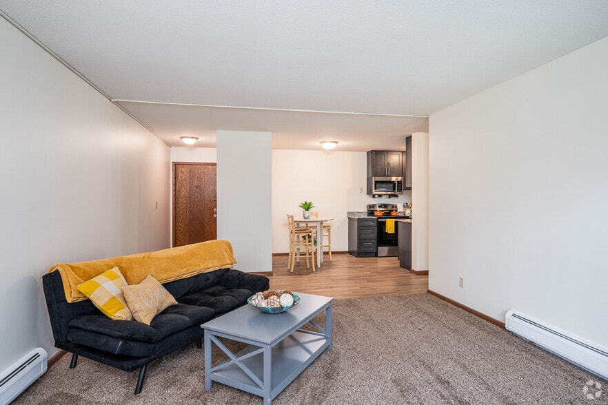 2BR, 1BA - 984SF - Living Room - The Edge Apartments