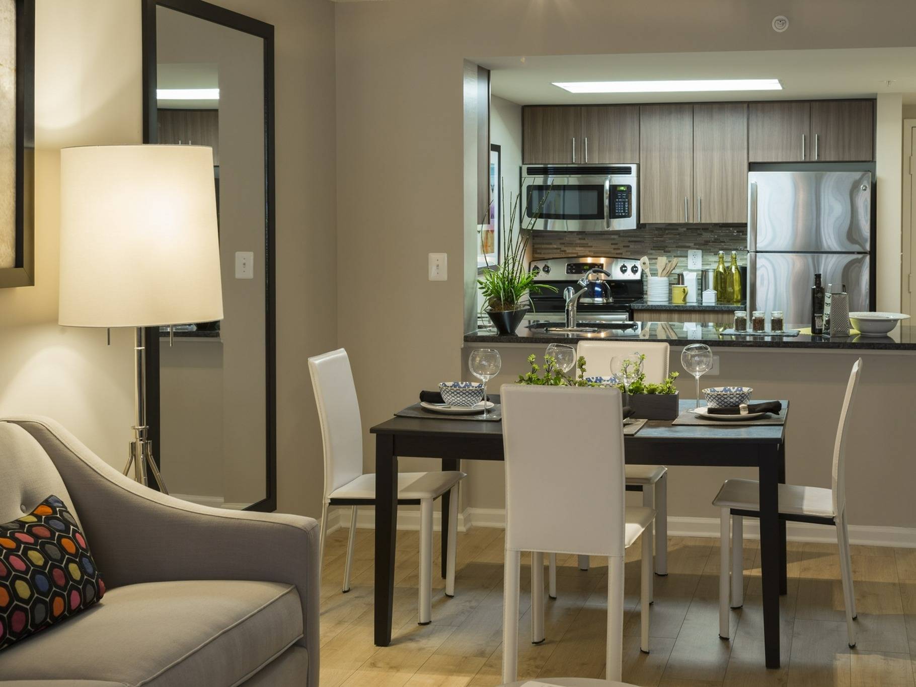 Kitchen with Dining Area - Meridian at Courthouse Commons