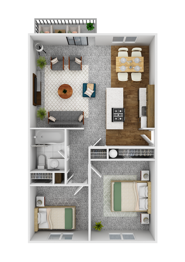 Two Bedroom Floor Plan - Creston Villa
