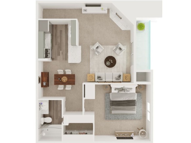One Bed One Bath 724 Square Feet - 5Fifty Apartments