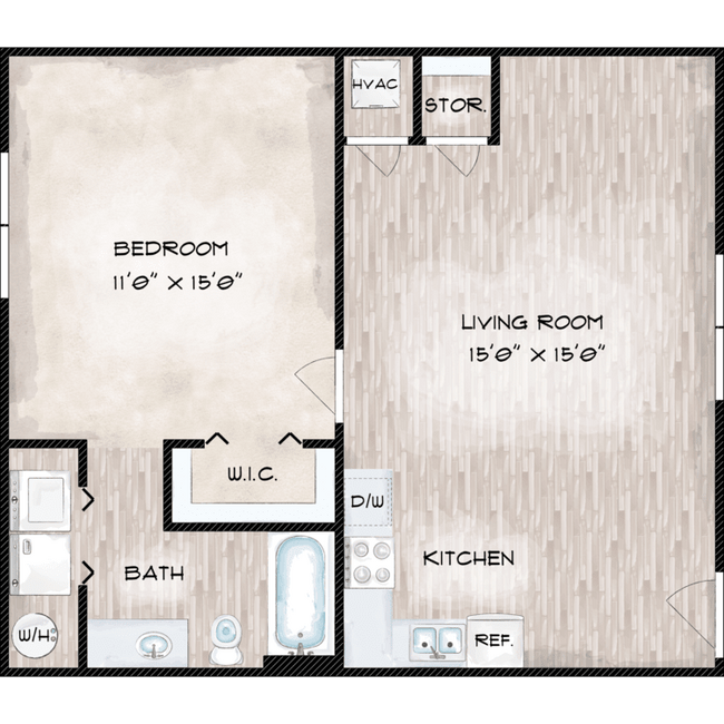 1x1_Viewmont_Classic_688_SqFt_FP_480171.png - Belmont Heights Apartments & Townhomes