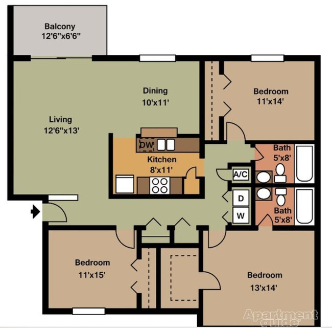 Floorplan - Eastwood Oaks Apartments