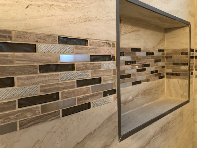 Designer Tile in Bathroom and Kitchen - 1119 Lincoln Blvd