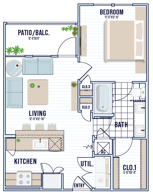 A1 | 632 sq ft - Dakota at Shepherd