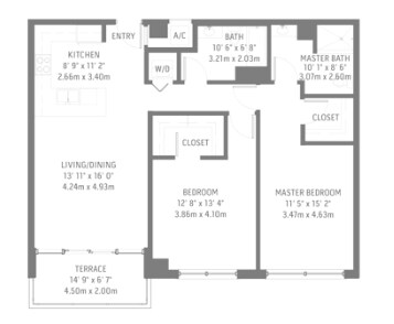 2BR/2BA - Midblock