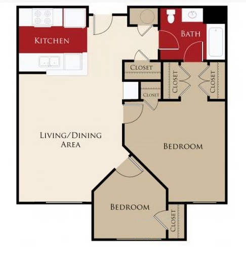 2 Bedroom 1 Bath - Windsor Crossing Senior Apartments, 62+