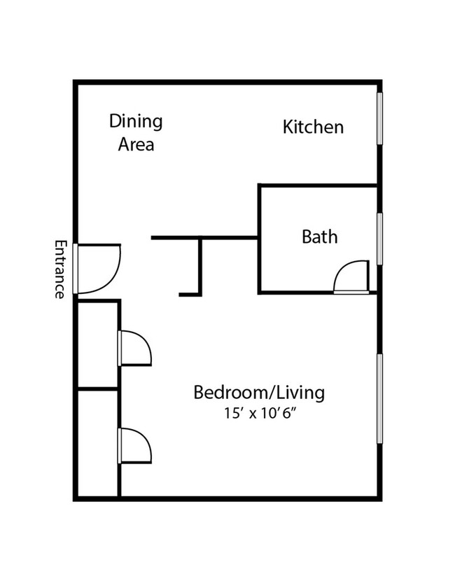 Studio Apartment layout at Belmont Place - Belmont Place