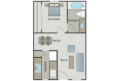 1BR/1BA - Cambridge Apartments