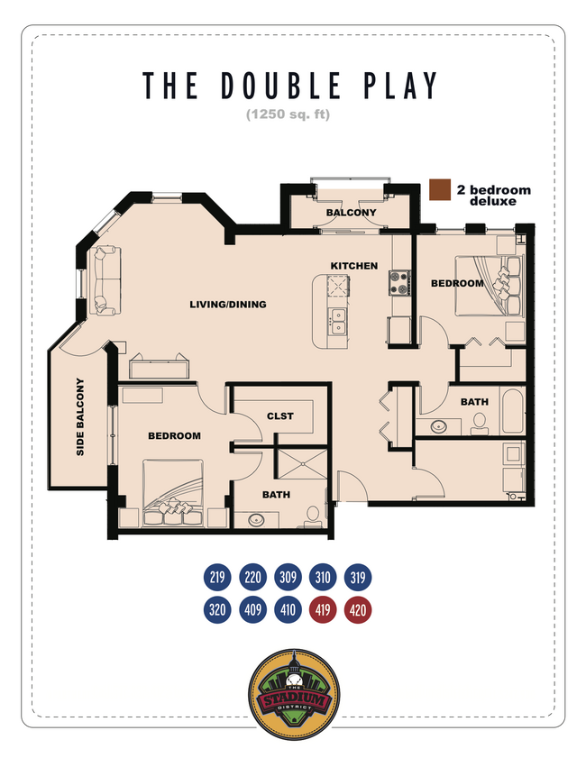 Floorplan - Stadium District Apartments