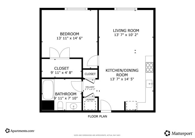 1BR, 1BA - 693SF - Alba