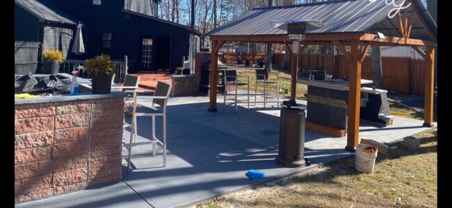Side view of deck, griddle and gazebo finished - 7 Jefferson Ct