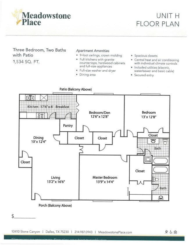 Floorplan - Meadowstone Place Senior Living