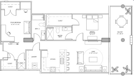 2BR/2BA - 21 Rio Apartments