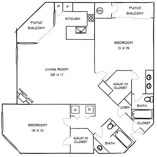 Floorplan - Hillcreste Apartment Homes