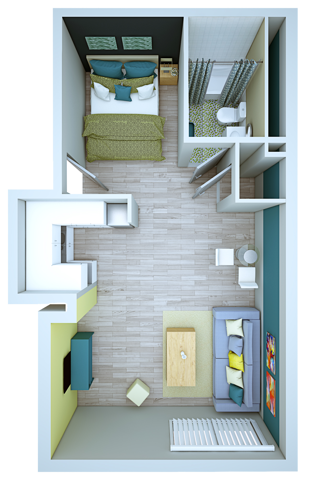 Junior One Bedroom Studio - Vue at 3rd Street