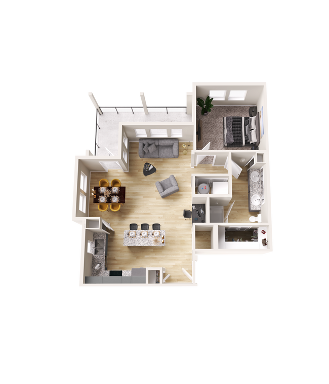 One Bedroom Apartment with a wrap-around balcony in Greenville, TX - Aspire at Greenville