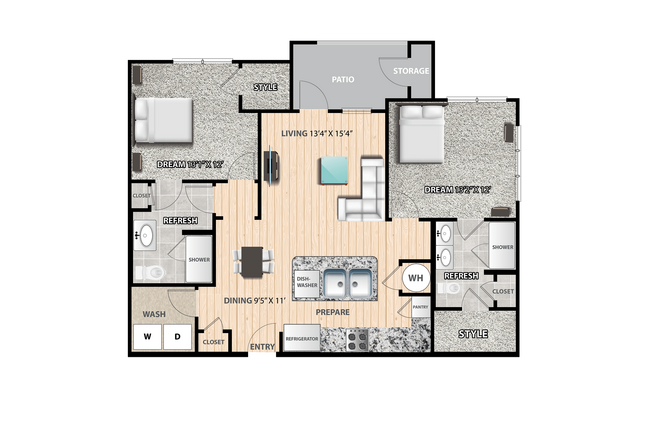Floorplan - The Residences at Bluhawk Apartment Homes