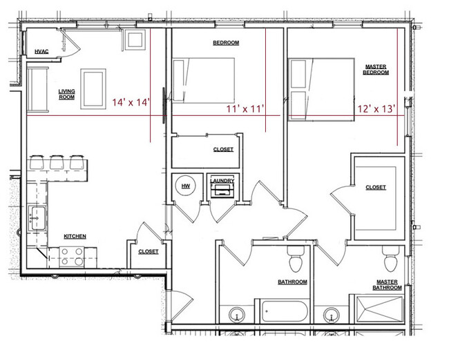 Floorplan - Taylor Court Apartments