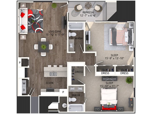 Floorplan - Reatta Ranch Apartments