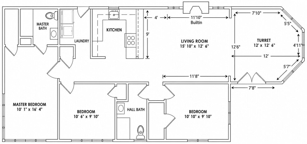 Floor Plan and Room Dimensions - 60 W Lewis Ave