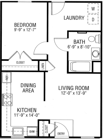 1BR/1BA - Honeycreek Senior Apartments