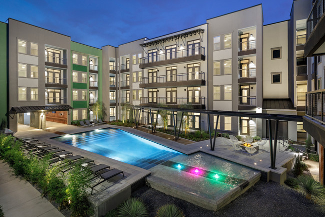 Night View of Pool Area - The Baldwin at St. Paul Square