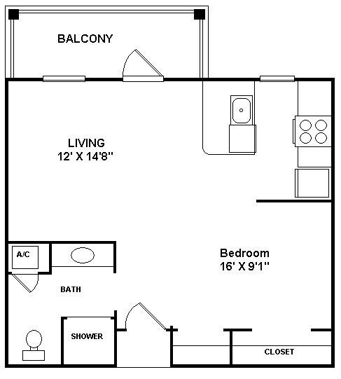 Building Photo - Beautiful large studio unit updated flooring, balcony with a pool view!
