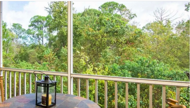 balcony overlooks tropical planting - 425 S Villa San Marco Dr