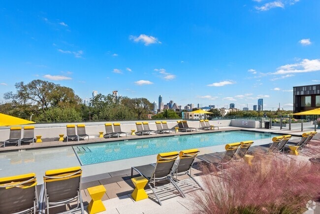 Rooftop Pool with Panoramic Views of Downtown Skyline - Lamar Union
