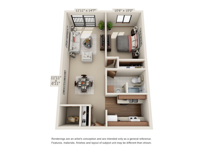 Floorplan - Creek Point Apartments