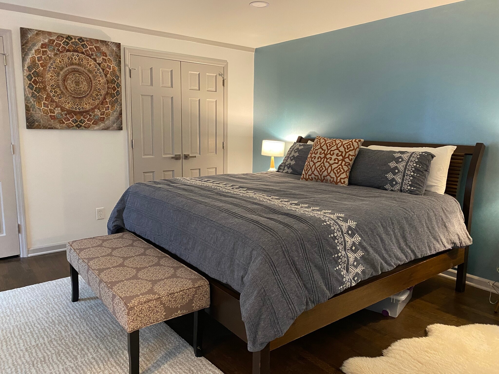 Upstairs master bedroom with a private ensuite — comfort and privacy combined. - 5460 Scofield Rd