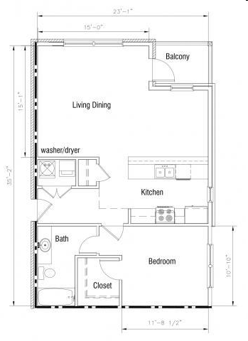 1BR / 1BA - Hayden Place