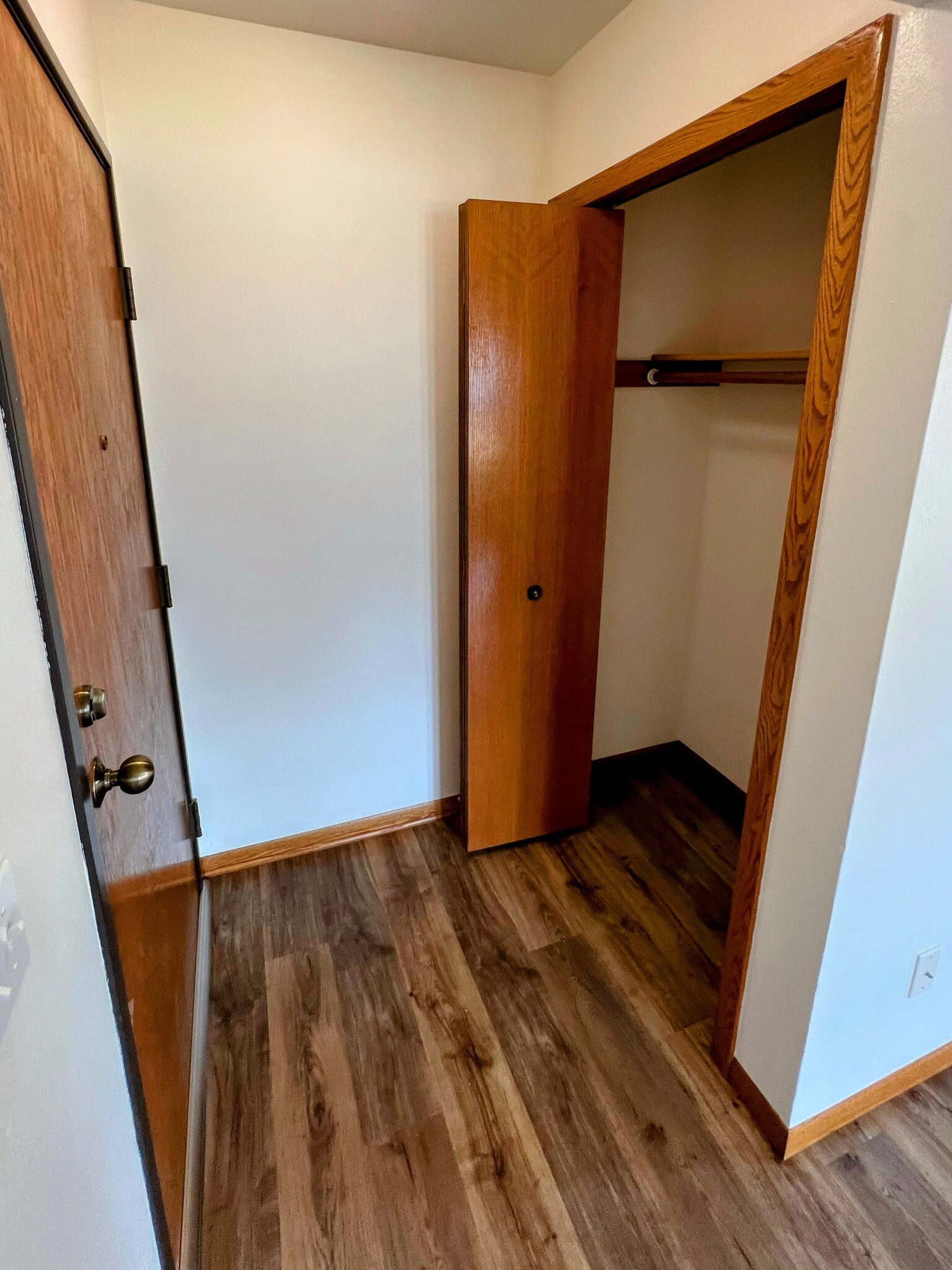 entryway closet with plenty of storage for coats, cleaning supplies, or seasonal items - 213 Ash Street